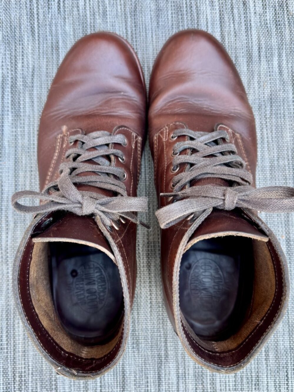 Wolverine 1000 Mile Plain-Toe Original Boots Mens Sz 10.5D Brown Leather - Picture 9 of 16